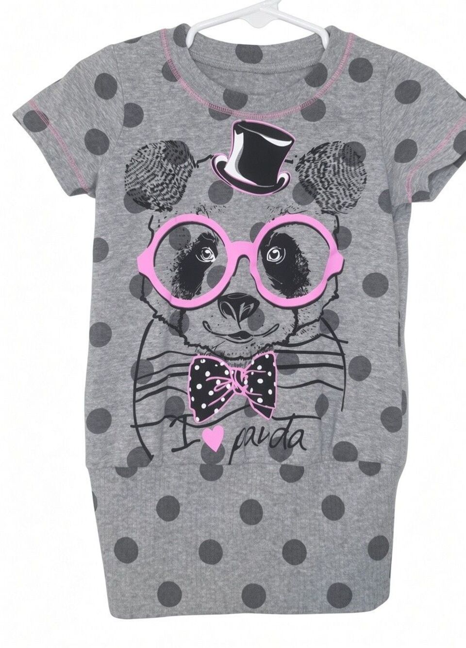 Panda print Toddler Girl’s Short Sleeve Pull-Over tunica style dress size 2T-3T